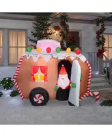 National Tree Company 7.5' Inflatable Gingerbread Trailer with Santa
