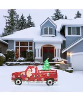 Pre-Lit Santa in Truck with 70 Led Lights, 27"