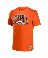 Men's Nfl X Staple Orange Denver Broncos Lockup Logo Short Sleeve T-shirt