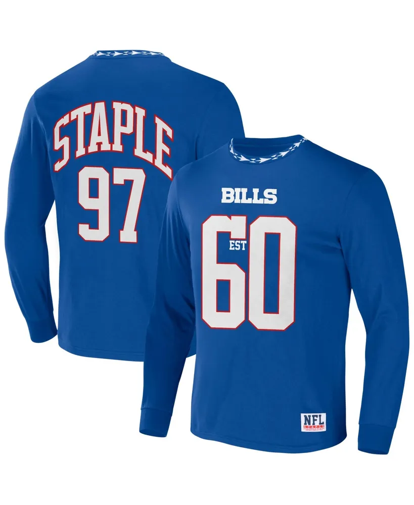 Men's Nfl X Staple Royal Buffalo Bills Core Long Sleeve Jersey Style T-shirt