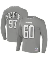 Men's Nfl X Staple Gray Las Vegas Raiders Core Long Sleeve Jersey Style T-shirt