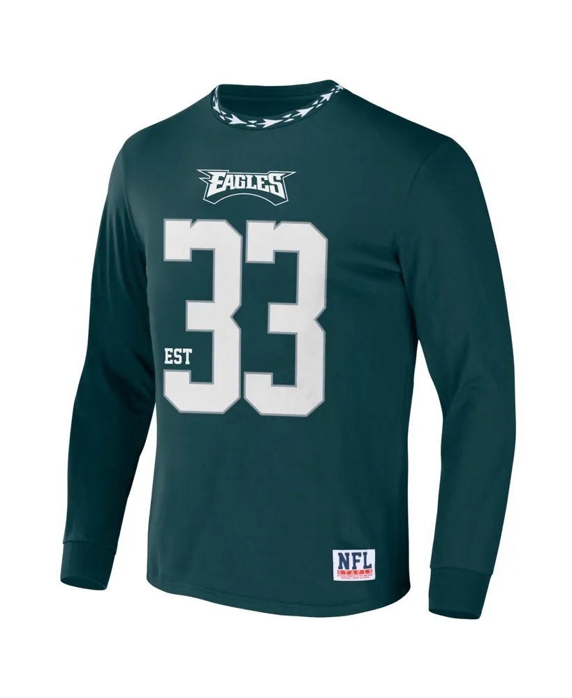 Men's Nfl X Staple Green Philadelphia Eagles Core Long Sleeve Jersey Style T-shirt