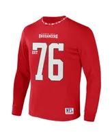 Men's Nfl X Staple Red Tampa Bay Buccaneers Core Long Sleeve Jersey Style T-shirt