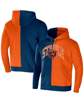 Men's Nfl X Staple Orange, Navy Chicago Bears Split Logo Pullover Hoodie