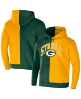 Men's Nfl X Staple Hunter Green, Yellow Green Bay Packers Split Logo Pullover Hoodie