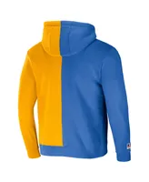 Men's Nfl X Staple Blue, Yellow Los Angeles Chargers Split Logo Pullover Hoodie