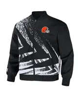 Men's Nfl X Staple Black Cleveland Browns Embroidered Reversable Nylon Jacket