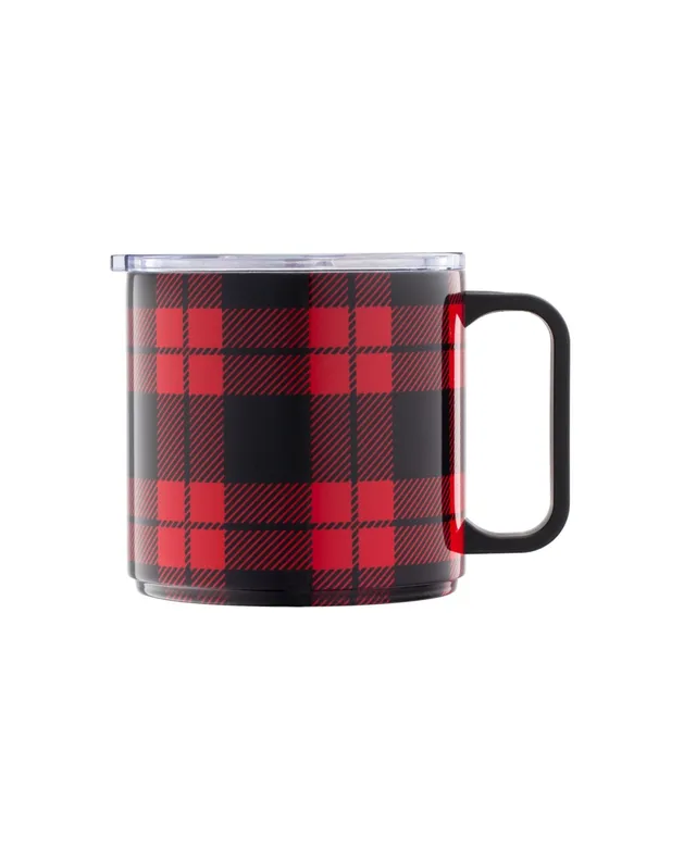 Cambridge Plaid Insulated Coffee Mug, 16 oz - Red