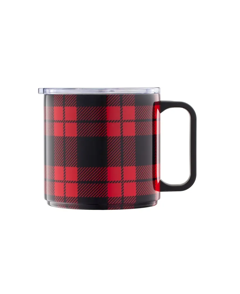 Cambridge Stackable Plaid Insulated Coffee Mugs, Set of 2