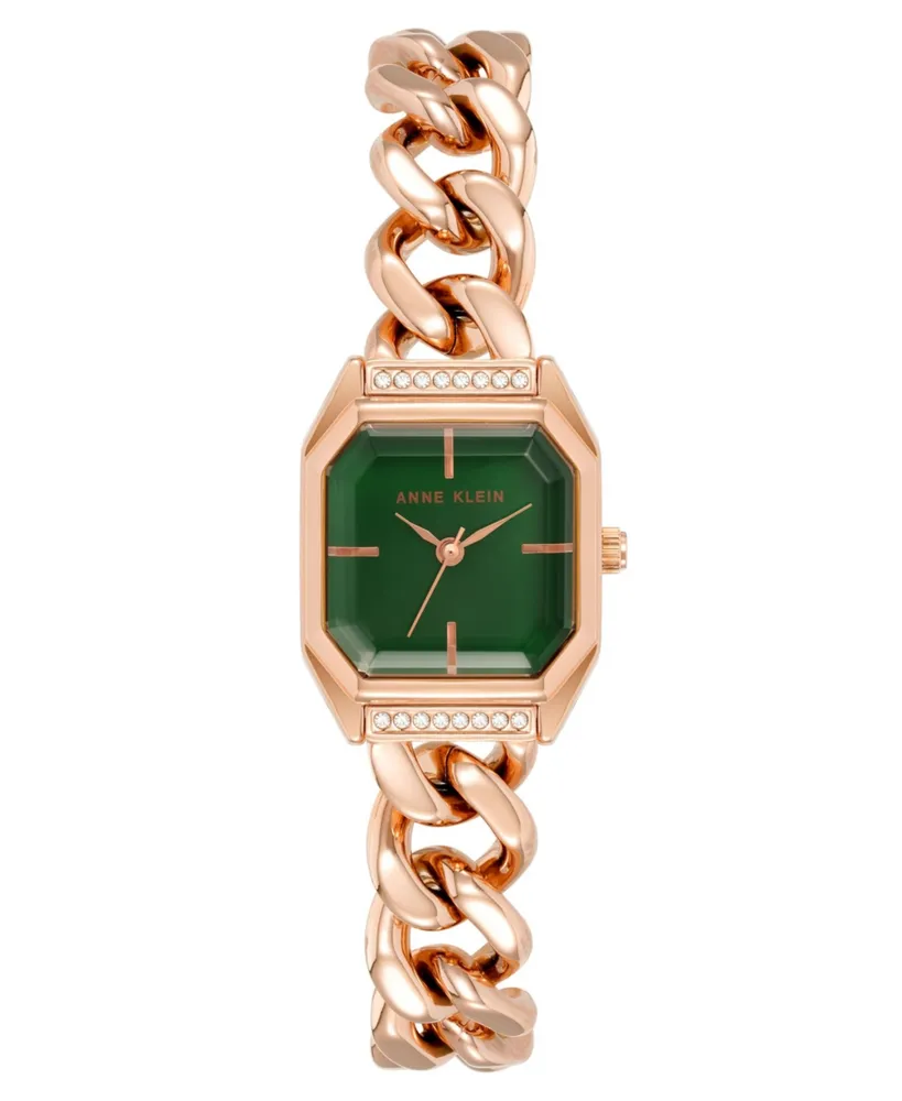 Anne Klein Women's Three-Hand Quartz Rose Gold-Tone Alloy Chain Bracelet Watch, 23mm - Rose Gold