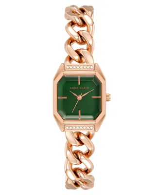 Anne Klein Women's Three-Hand Quartz Rose Gold-Tone Alloy Chain Bracelet Watch, 23mm - Rose Gold