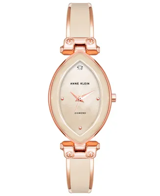 Anne Klein Women's Three-Hand Quartz Rose Gold-Tone Alloy with Blush Enamel Bracelet Watch, 24mm