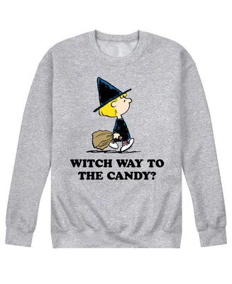 Airwaves Men's Peanuts Witch Way To Candy Fleece T-shirt