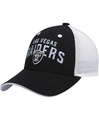 Preschool Boys Black, White Las Vegas Raiders Core Lockup Mesh Back Snapback Hat
