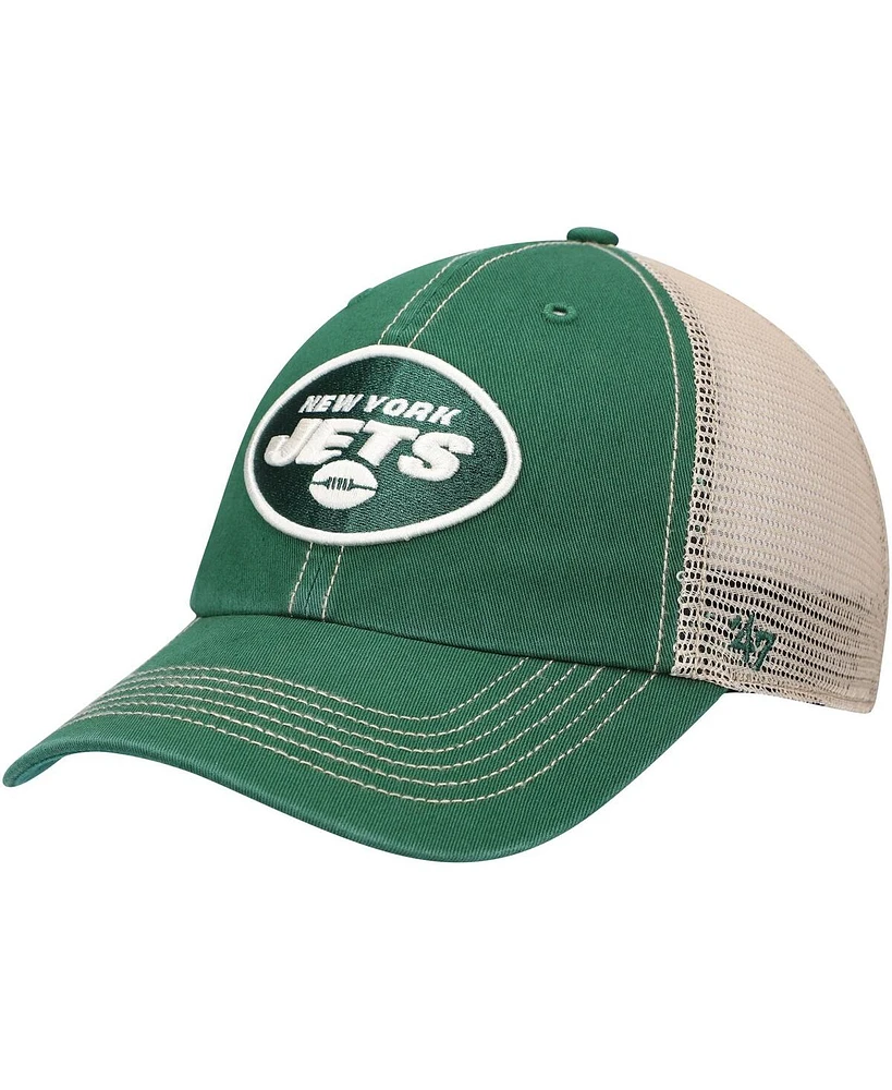 Men's '47 Green, Natural New York Jets Trawler Trucker Clean Up Snapback Hat