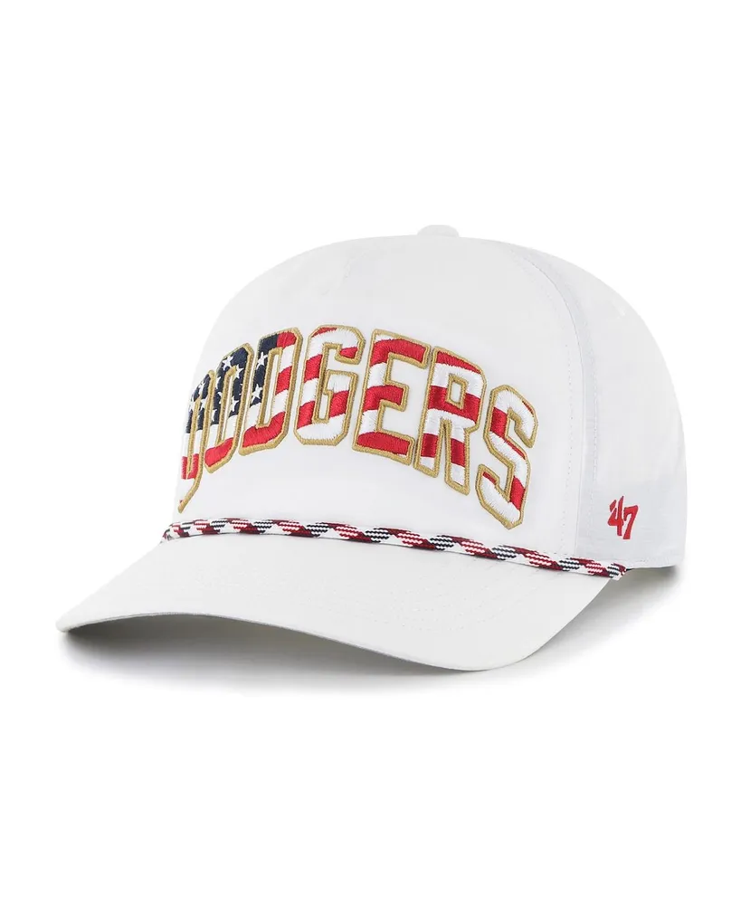 Men's '47 White Los Angeles Dodgers Flag Flutter Hitch Snapback Hat