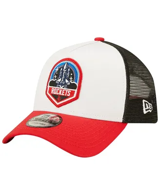Men's New Era White, Red Houston Rockets 9FORTY Snapback Hat