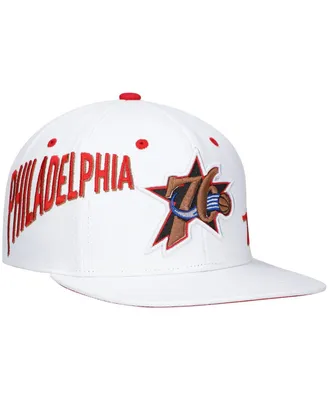 Men's Mitchell & Ness x Lids White Philadelphia 76ers Hardwood Classics Reppin Retro Snapback Hat