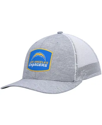 Men's '47 Brand Heathered Gray and White Los Angeles Chargers Motivator Flex Hat