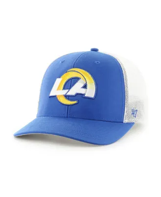 Men's '47 Brand Royal and White Los Angeles Rams Trophy Trucker Flex Hat