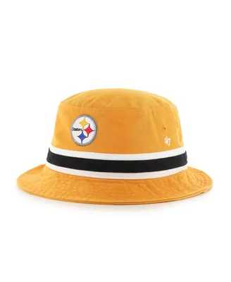 Men's '47 Brand Gold Pittsburgh Steelers Striped Bucket Hat