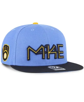 Men's '47 Brand Powder Blue Milwaukee Brewers City Connect Captain Snapback Hat