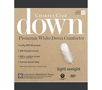 Charter Club White Down Lightweight Comforter, Twin, Exclusively at Macy's