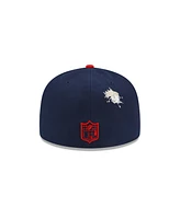 Men's New Era X Staple Navy, Red England Patriots Pigeon 59Fifty Fitted Hat