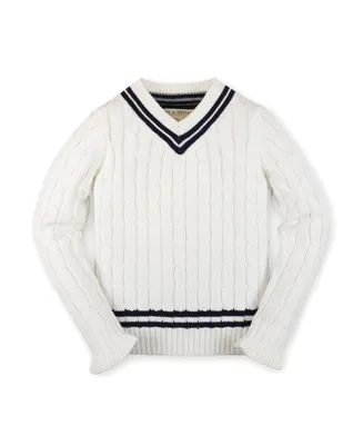 Hope & Henry Girls' Long Sleeve V-Neck Cricket Sweater, Infant