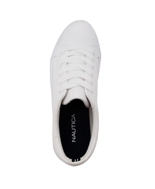 NAUTICA AELISA WHITE PLATFORM Low TOP SNEAKERS WHITE LEATHER Size