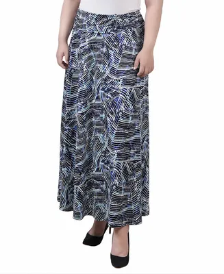 Ny Collection Plus Size Maxi A-Line Skirt with Front Faux Belt