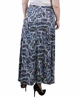 Ny Collection Plus Maxi A-Line Skirt with Front Faux Belt