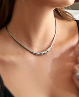 Devata Bali Filgree with Dragon Bone Chain Necklace in Sterling Silver with 18K Gold, 16 in adj to 18 in