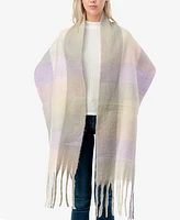 Marcus Adler Women's Cozy Plaid Scarf with Fringe-Trim