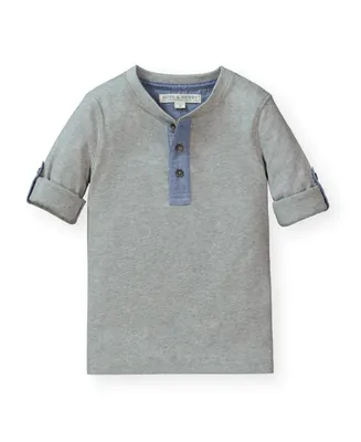 Hope & Henry Boys Henley Tee with Rolled Sleeves