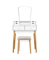 Vanity Table 6 Dressing Table Cushioned Stool Makeup Table