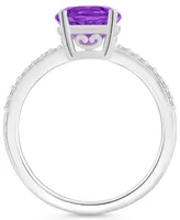 Macy's Women's Amethyst (1-/ ct.t.w.) and Diamond (1/10 Ring Sterling Silver
