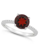 Macy's Women's Garnet (-1/ ct.t.w.) and Diamond (1/10 Ring Sterling Silver