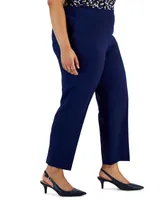 Kasper Plus Straight-Leg Pants