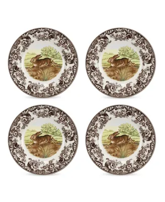 Spode Woodland Rabbit 4 Piece Dinner Plates, Service for 4