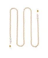 Ettika Women's 18k Gold Plated Wide Link Imitation Pearl Glasses Chain - Gold