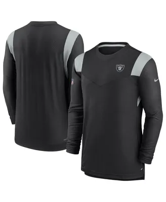 Men's Nike Black Las Vegas Raiders Sideline Tonal Logo Performance Player Long Sleeve T-shirt
