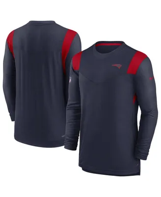 Men's Nike Navy New England Patriots Sideline Tonal Logo Performance Player Long Sleeve T-shirt