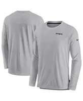 Men's Nike Gray New England Patriots Sideline Lockup Performance Long Sleeve T-shirt