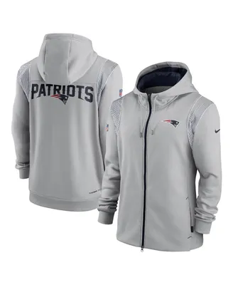 Men's Nike Gray New England Patriots Performance Sideline Lockup Full-Zip Hoodie