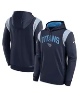 Men's Nike Navy Tennessee Titans Sideline Athletic Stack Performance Pullover Hoodie