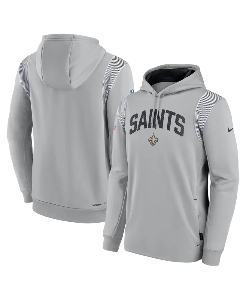 Men's Nike Gray New Orleans Saints Sideline Athletic Stack Performance Pullover Hoodie