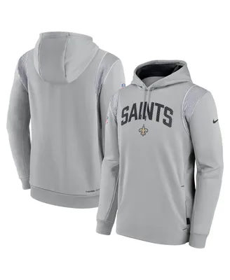 Men's Nike Gray New Orleans Saints Sideline Athletic Stack Performance Pullover Hoodie