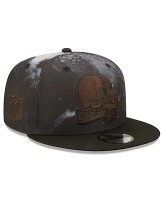 Men's New Era Black Cleveland Browns Ink Dye 2022 Sideline 9FIFTY Snapback Hat