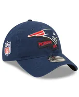 Big Boys New Era Navy New England Patriots 2022 Sideline Adjustable 9TWENTY Hat